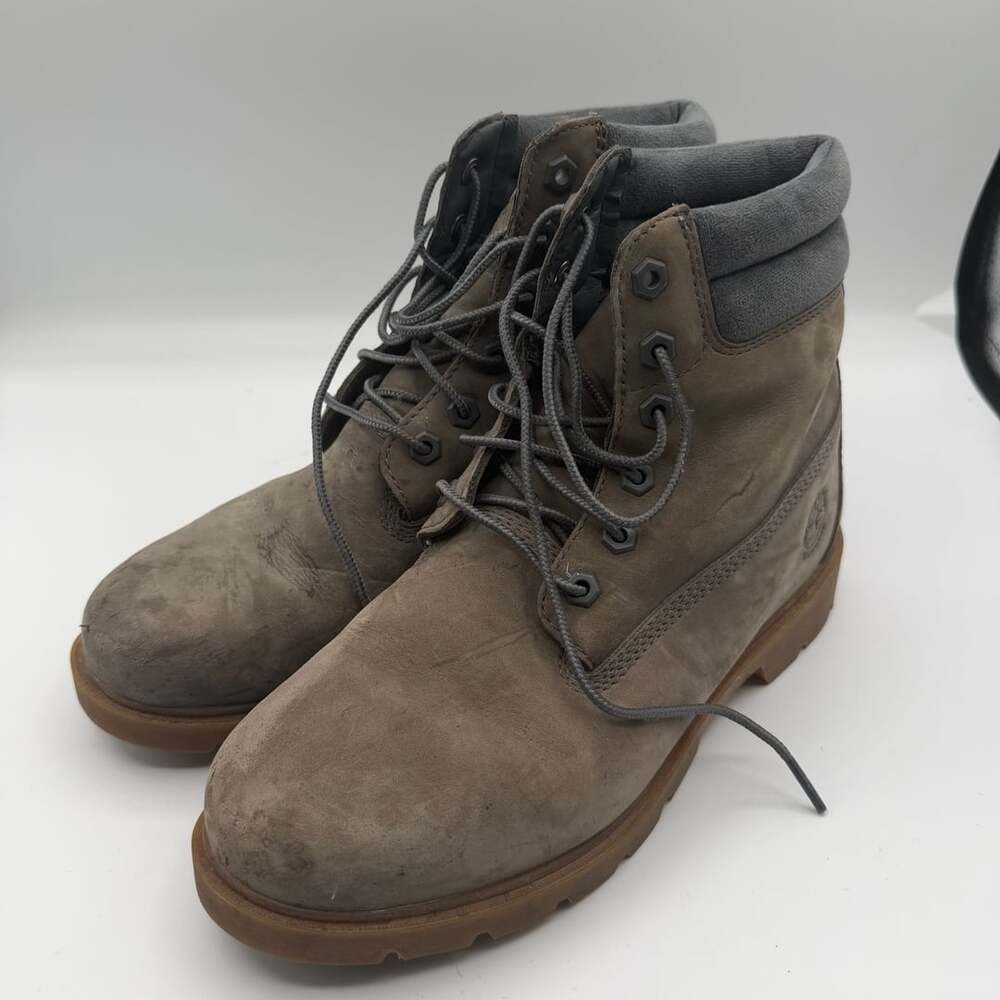 Timberland Women’s 6” Waterproof Boots Gray Nubuck Leather Size 8.5